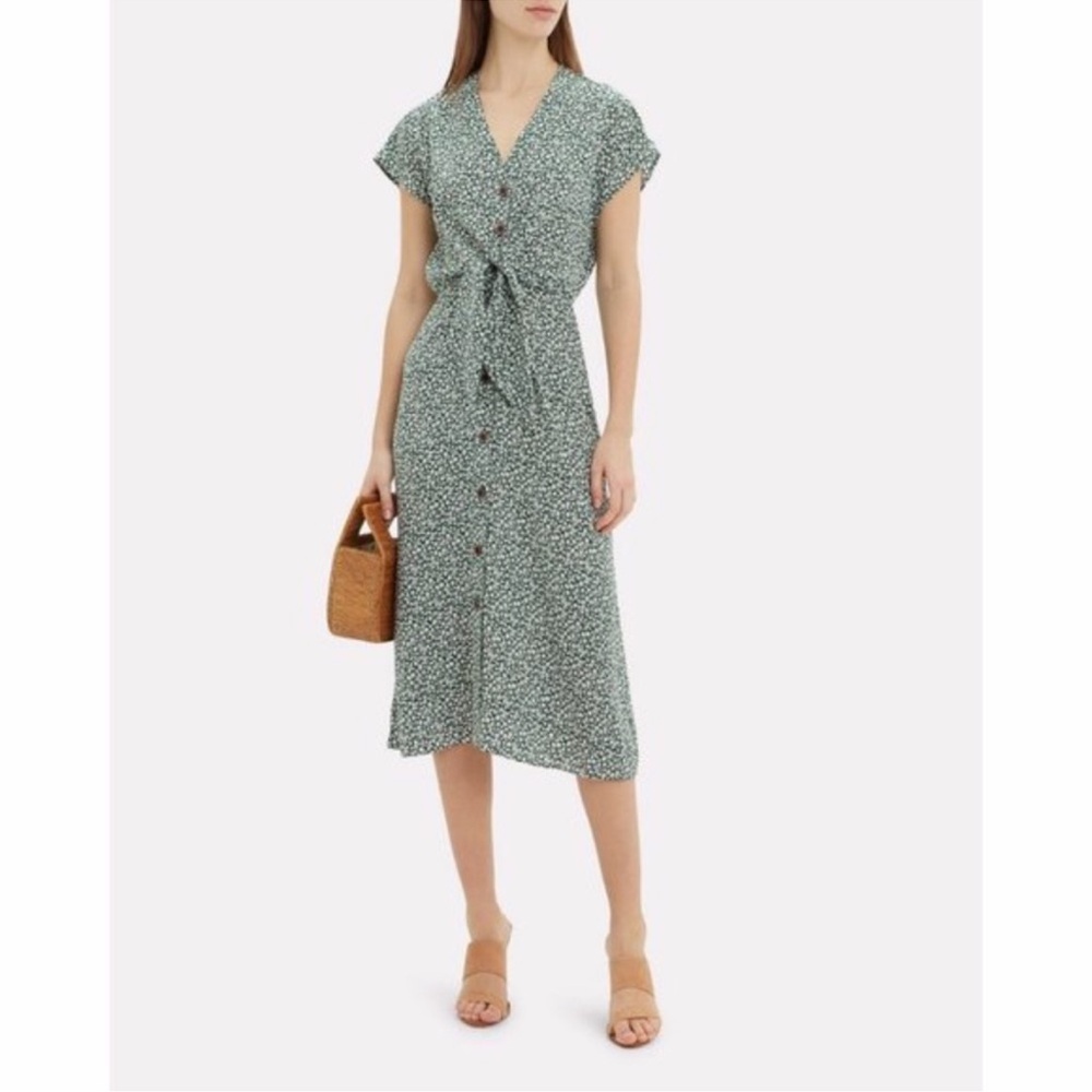 Veronica Beard Giana tie waist midi silk dress Sz 6